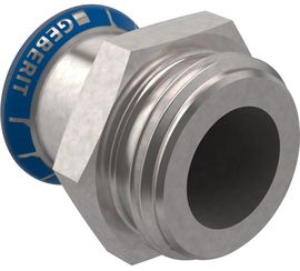 Picture of Geberit Mapress Edelstahl Übergang mit Aussengewinde G: d=28mm, G=1", Art.Nr. :31738