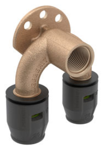 Bild von Geberit PushFit Doppelanschlusswinkel 90°: d20mm Rp1/2" d1=20mm L5.2cm, Art.Nr. :651.274.00.1