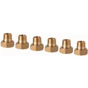 Picture of Siemens - 6-Weg PICV Messingverschraubungen, DN20, G 1"/R  3/4", 6 Stk, inkl. Dichtungen, Art.Nr. :ALN15.206B/1