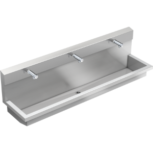 Bild von KWC PLANOX - PL18USV, Waschplatzeinheit mit Selbstschluss-Wandventilen, Gesamttiefe:450 mm, Gesamthöhe:530 mm, Material:Edelstahl, Materialtyp:1.4301 Chromnickelstahl V2A, Art.Nr. : 3600004025