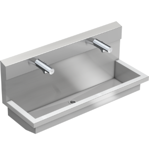 Bild von KWC PLANOX - PL12UEM, Waschplatzeinheit mit Elektronik-Waschplatzbatterien, Gesamttiefe:450 mm, Gesamthöhe:530 mm, Material:Edelstahl, Materialtyp:1.4301 Chromnickelstahl V2A, Art.Nr. : 3600004043