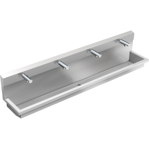Bild von KWC PLANOX - PL24UEM, Waschplatzeinheit mit Elektronik-Waschplatzbatterien, Gesamttiefe:450 mm, Gesamthöhe:530 mm, Material:Edelstahl, Materialtyp:1.4301 Chromnickelstahl V2A, Art.Nr. : 3600004045
