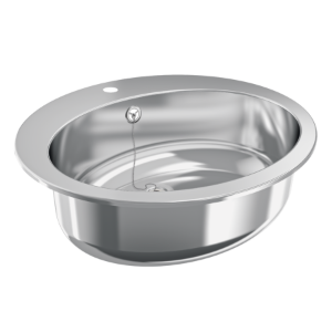 Bild von KWC RONDO - RDHO451, Ovalbecken, Becken: Höhe:155 mm, Becken: Tiefe:330 mm, Beckenposition:mittig, Oberflächenbehandlung des Beckens:hochglanzpoliert, Art.Nr. : 3600009757