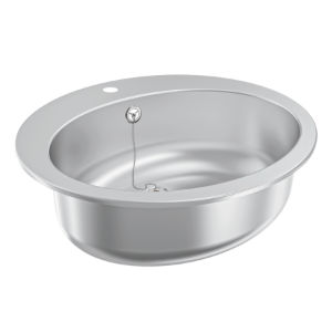 Bild von KWC RONDO - RDXO451, Einlege- und Unterbau-Ovalbecken, Becken: Höhe:155 mm, Becken: Tiefe:330 mm, Beckenposition:mittig, Oberflächenbehandlung des Beckens:seidenmatt, Art.Nr. : 3600009758